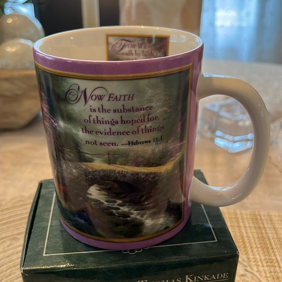 NIB Thomas Kinkade Ivory Porcelain Mug, Painter of Light - Picture 1 of 8